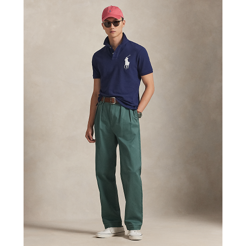 Polo Ralph Lauren - Custom Slim Fit Big Pony Mesh Polo Shirt - Navy