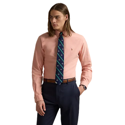 Polo Ralph Lauren - Custom Fit Striped Oxford Shirt - Kona Orange