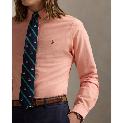 Polo Ralph Lauren - Custom Fit Striped Oxford Shirt - Kona Orange
