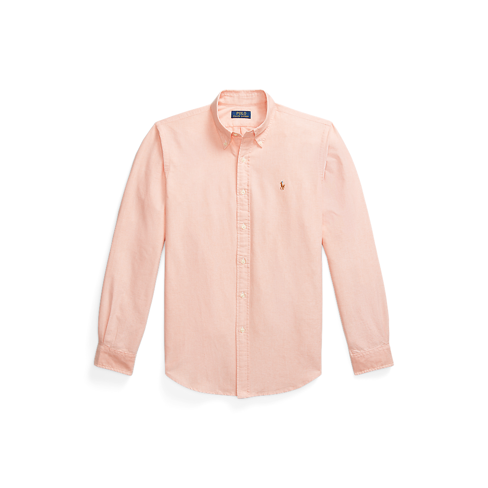Polo Ralph Lauren - Custom Fit Striped Oxford Shirt - Kona Orange