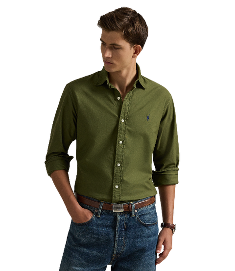 POL710805564071-Polo Ralph Lauren - Custom Fit Oxford Shirt - New Olive