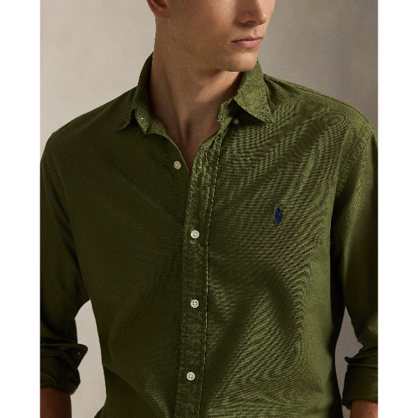 POL710805564071-Polo Ralph Lauren - Custom Fit Oxford Shirt - New Olive