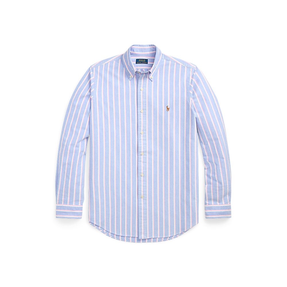 Polo Ralph Lauren - Custom Fit Striped Oxford Shirt - Blue and Pink