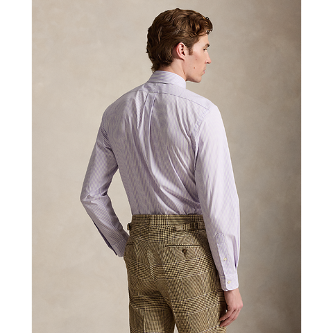 Polo Ralph Lauren - Custom Fit Striped Stretch Poplin Shirt - Purple White 
