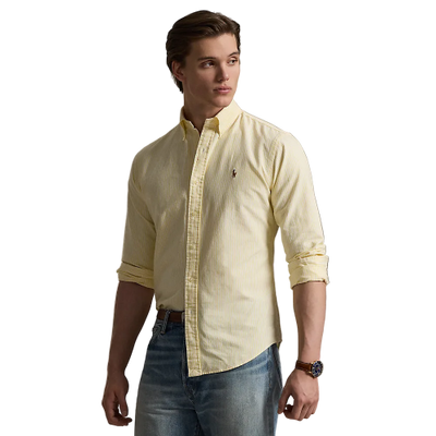 Polo Ralph Lauren - Custom Fit Striped Oxford Shirt - Yellow White 