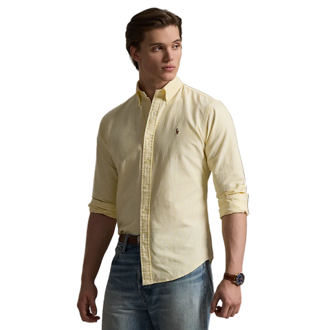 Polo Ralph Lauren - Custom Fit Striped Oxford Shirt - Yellow White 
