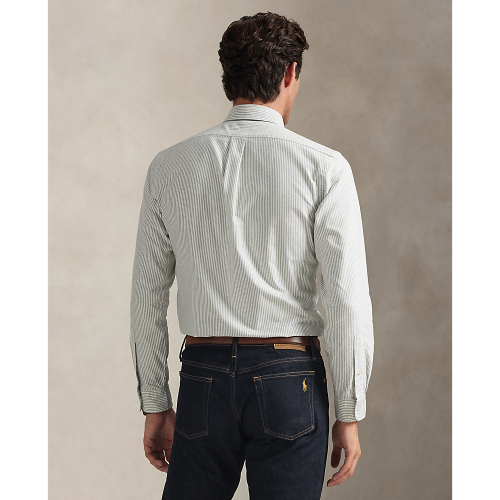 Polo Ralph Lauren - Custom Fit Striped Oxford Shirt- Shamrock Green