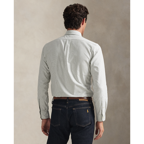 Polo Ralph Lauren - Custom Fit Striped Oxford Shirt- Shamrock Green