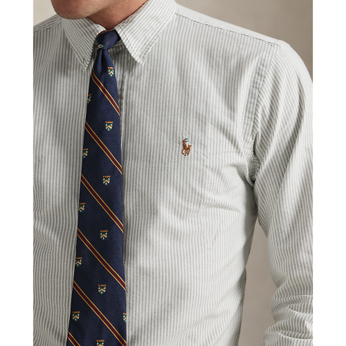 Polo Ralph Lauren - Custom Fit Striped Oxford Shirt- Shamrock Green
