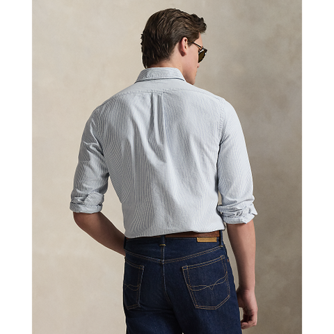 Polo Ralph Lauren - Custom Fit Striped Oxford Shirt - Navy White