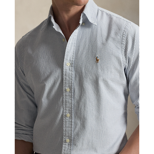 Polo Ralph Lauren - Custom Fit Striped Oxford Shirt - Navy White