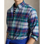 Polo Ralph Lauren - Custom Fit Plaid Oxford Shirt - Green and Blue 