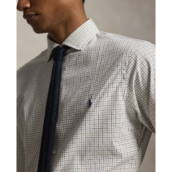 Polo Ralph Lauren - Custom Fit Plaid Stretch Poplin Shirt - Beige Multi