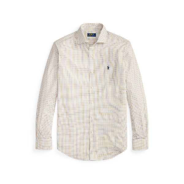 Polo Ralph Lauren - Custom Fit Plaid Stretch Poplin Shirt - Beige Multi