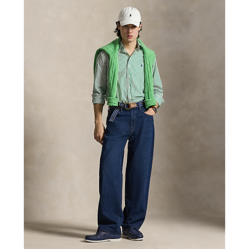 Polo Ralph Lauren - Custom Fit Striped Oxford Shirt - White Erin Green 