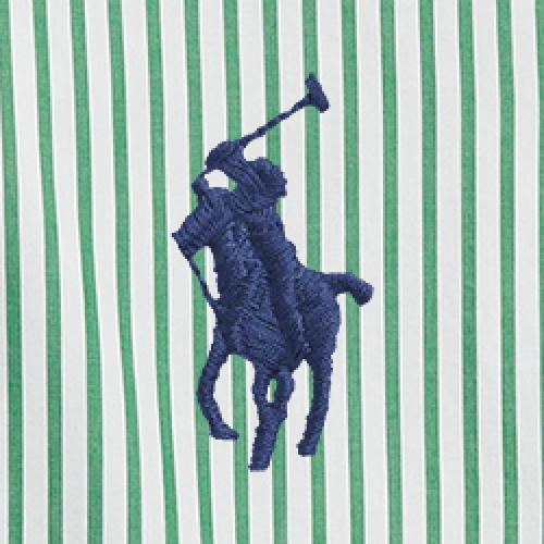 Polo Ralph Lauren - Custom Fit Striped Oxford Shirt - White Erin Green 