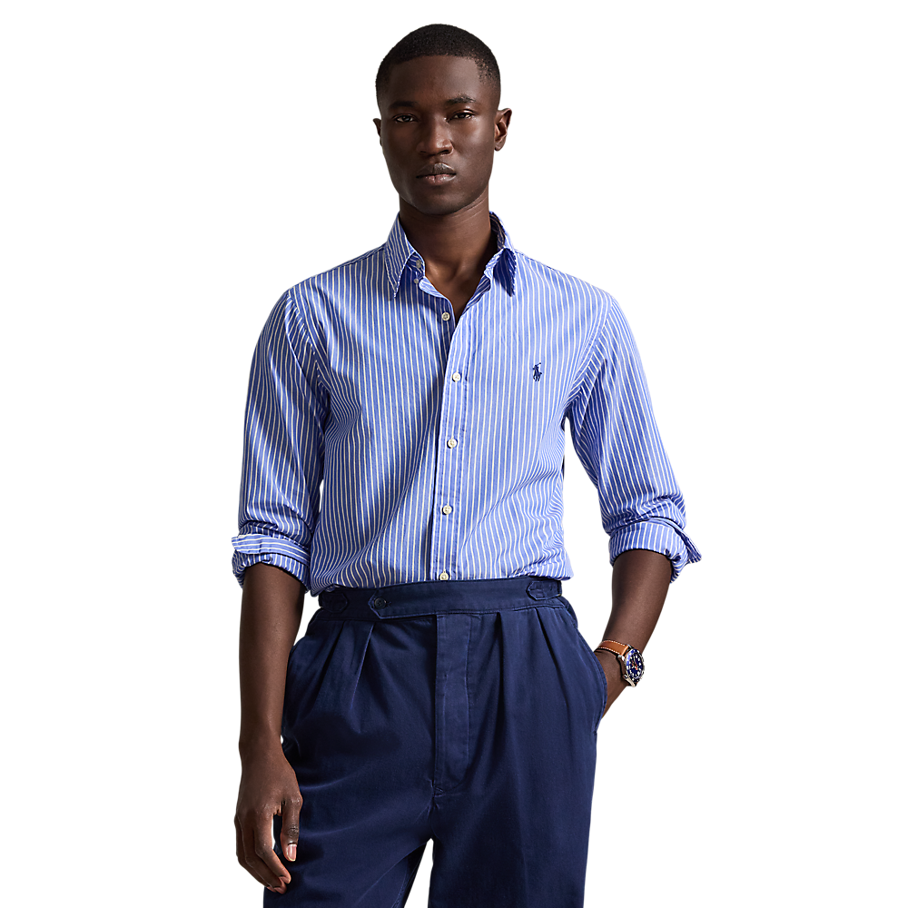 Polo Ralph Lauren - Custom Fit Striped Oxford Shirt - Blue White 