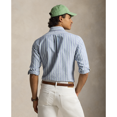 Polo Ralph Lauren - Custom Fit Striped Oxford Shirt - Navy Green Multi 