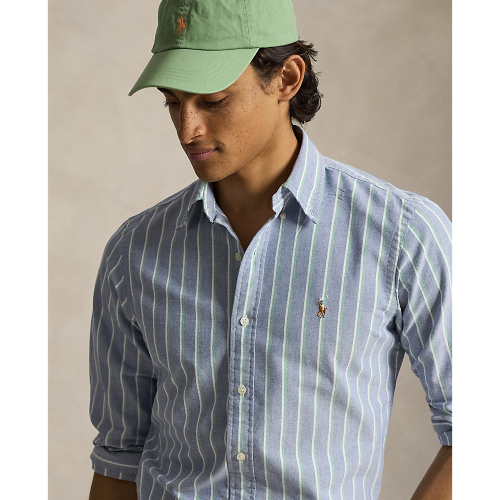 Polo Ralph Lauren - Custom Fit Striped Oxford Shirt - Navy Green Multi 