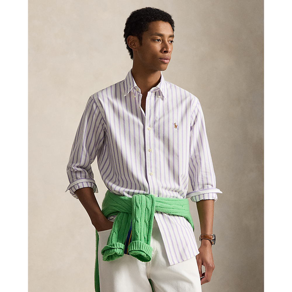 Polo Ralph Lauren - Custom Fit Striped Oxford Shirt - Thistle White