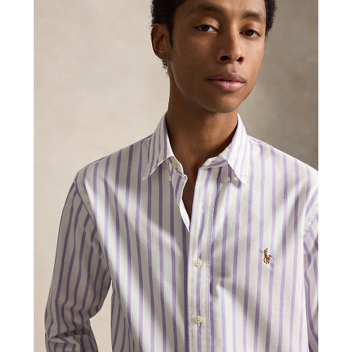 Polo Ralph Lauren - Custom Fit Striped Oxford Shirt - Thistle White