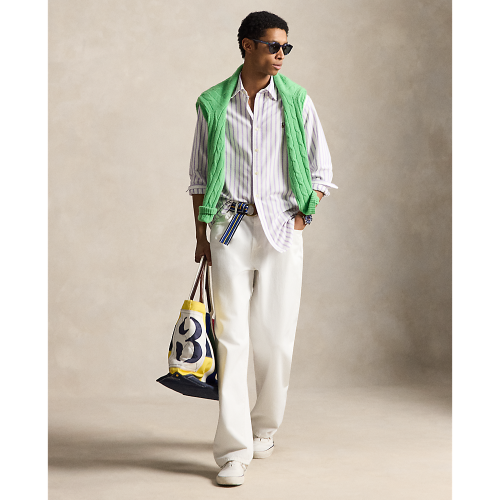 Polo Ralph Lauren - Custom Fit Striped Oxford Shirt - Thistle White