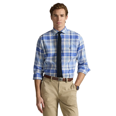 Polo Ralph Lauren - Custom Fit Check Linen Shirt - Blue Multi