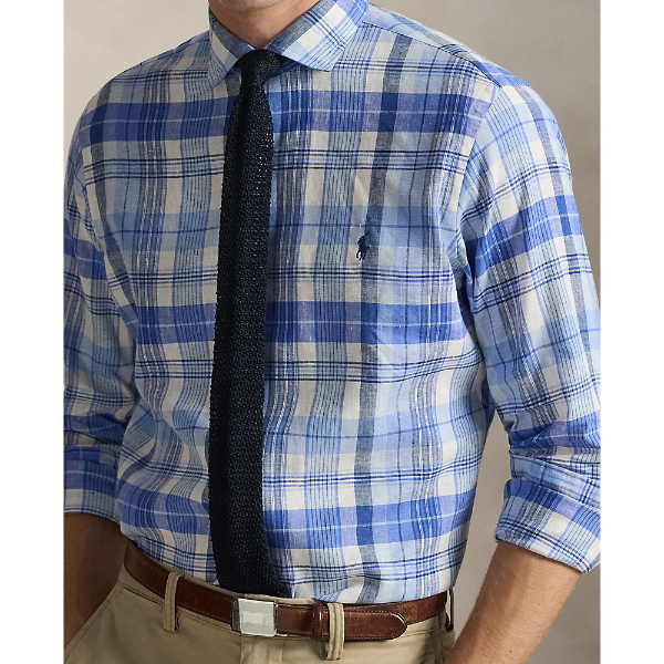 Polo Ralph Lauren - Custom Fit Check Linen Shirt - Blue Multi