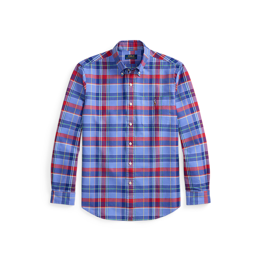 Polo Ralph Lauren - Custom Fit Plaid Oxford Shirt - Blue and Red