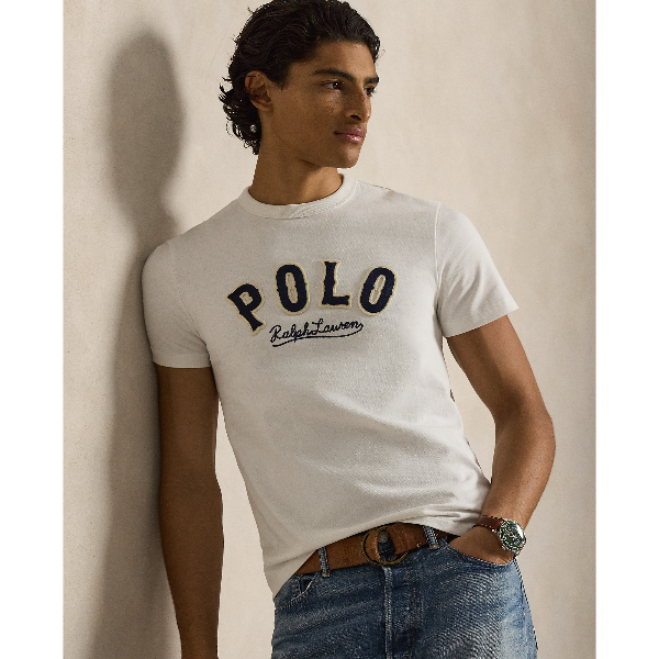 POL710P07349005-Polo Ralph Lauren - Slim Fit Western T-shirt - Deckwash White