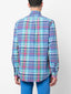 Poplin Stretch Custom Fit Shirt - Check - Turquoise/Pink Multi