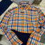 Ralph Lauren - Poplin Stretch Custom Fit Shirt - check plaid - orange, navy multi