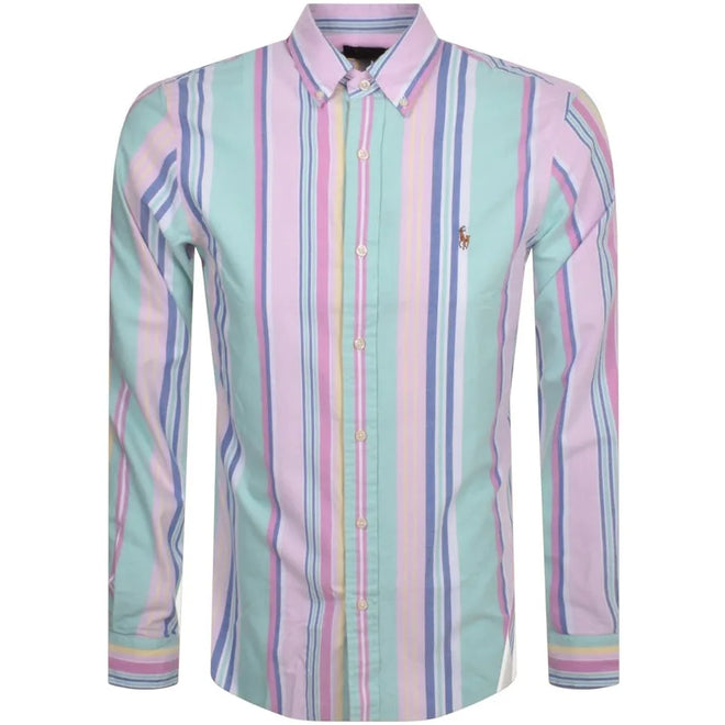 Ralph Lauren - Oxford Shirt - Striped - Multi Coloured - Seafoam Green & Pink