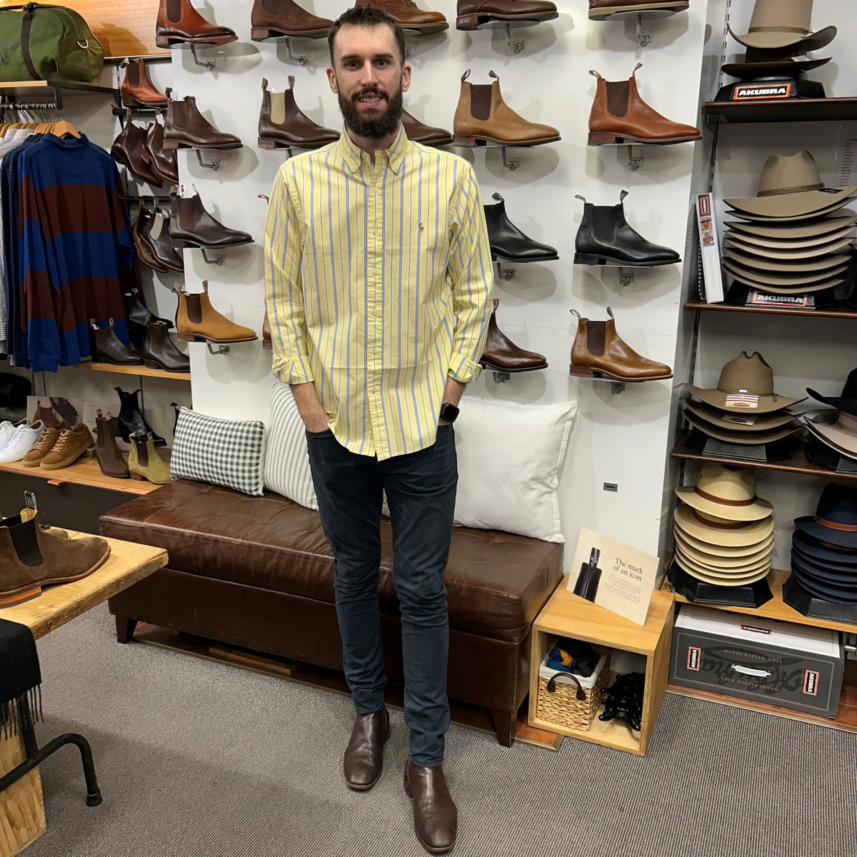 Ralph Lauren - Oxford Shirt - Stripe - Yellow, Blue & White