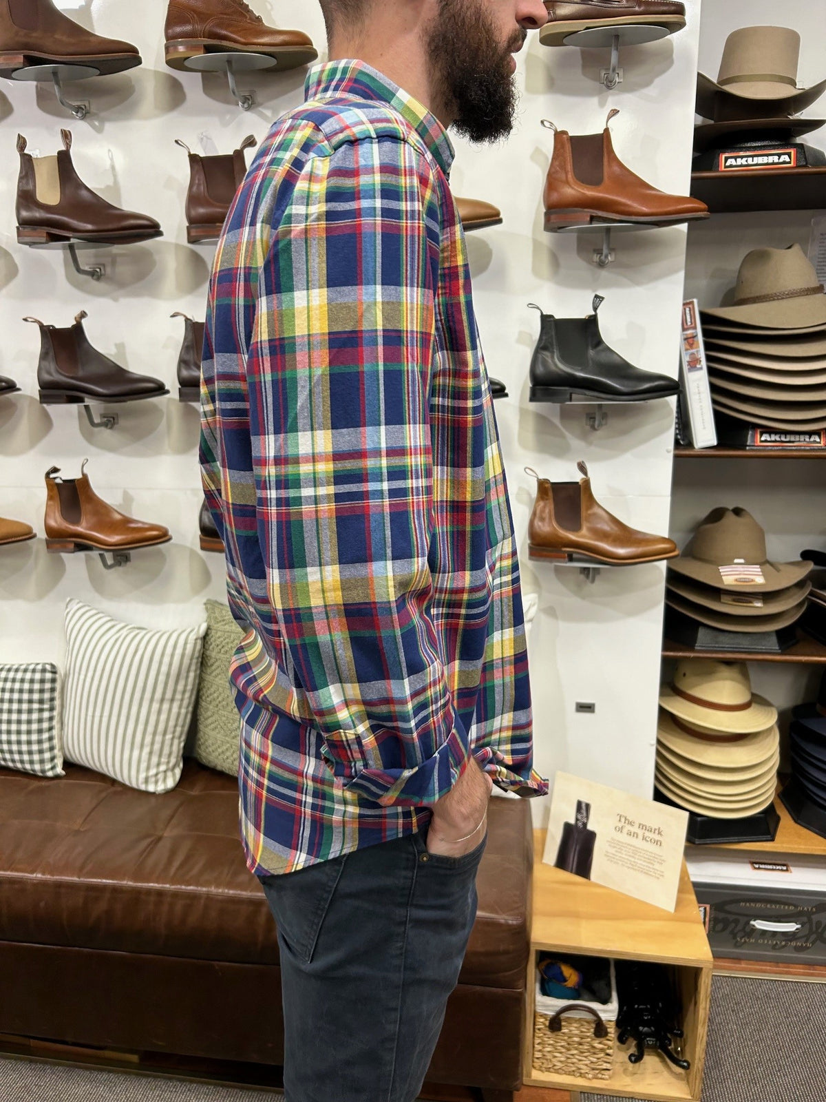 Polo Ralph Lauren - Oxford Shirt - Check - Navy, Yellow, Multi