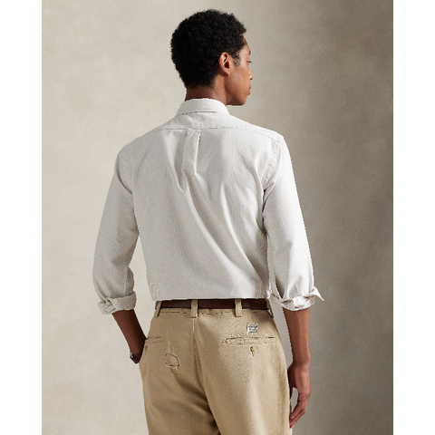 POL953704007-Polo Ralph Lauren - Clasic Fit Oxford Shirt - Beige white