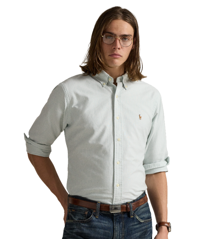 POL953704008-Polo Ralph Lauren - Classic Fit Oxford Shirt - Lovat White