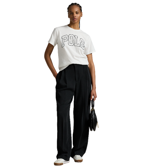 POL971710001-Polo Ralph Lauren - Logo Cotton Jersey Crewneck Tee - White