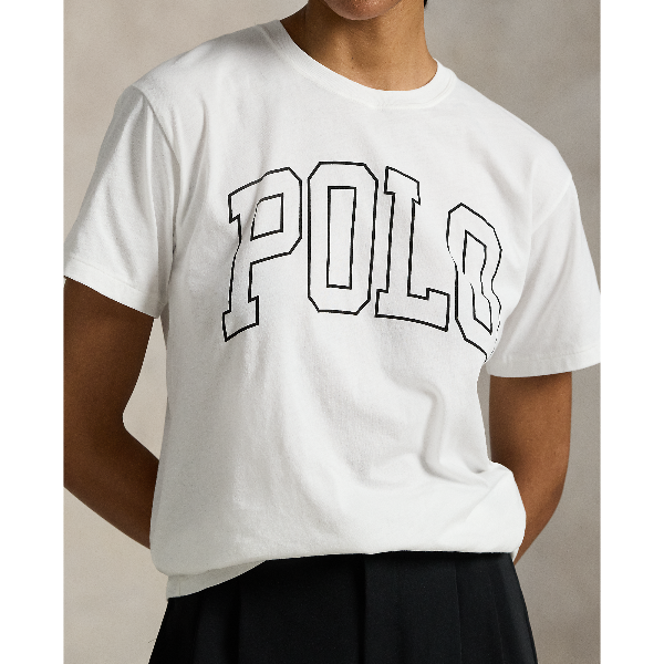 POL971710001-Polo Ralph Lauren - Logo Cotton Jersey Crewneck Tee - White