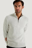 M.J. Bale - Parker Half Zip Cotton Jumper - Stone
