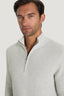 M.J. Bale - Parker Half Zip Cotton Jumper - Stone