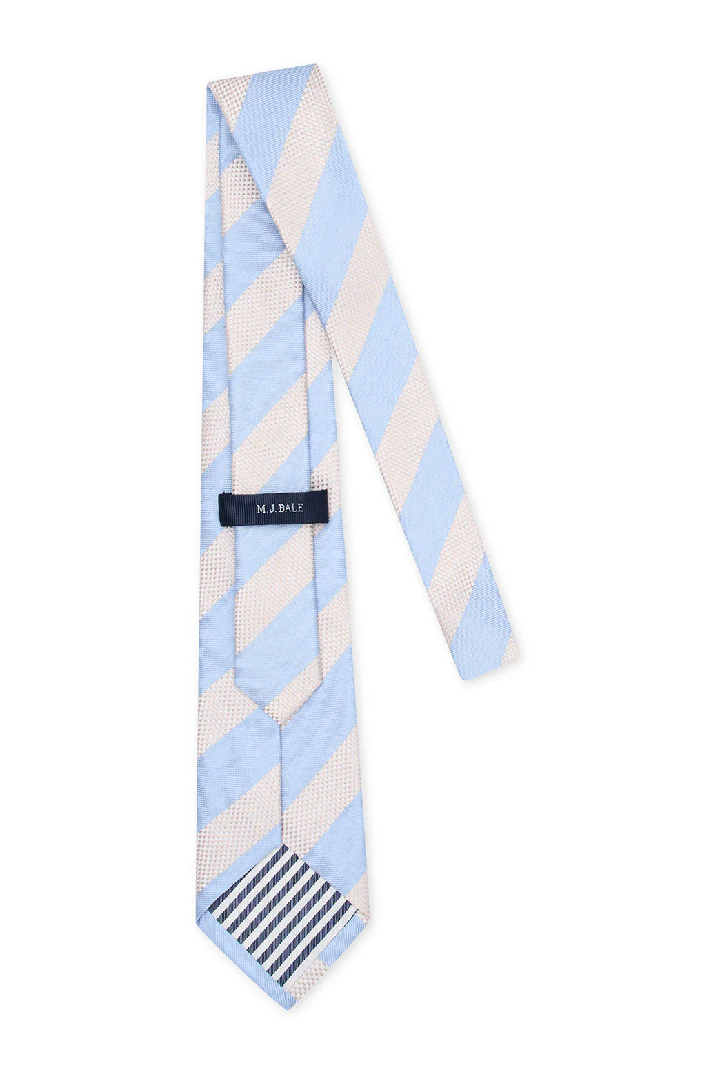 M.J. Bale - Pembroke Tie - Striped - Ivory/Blue