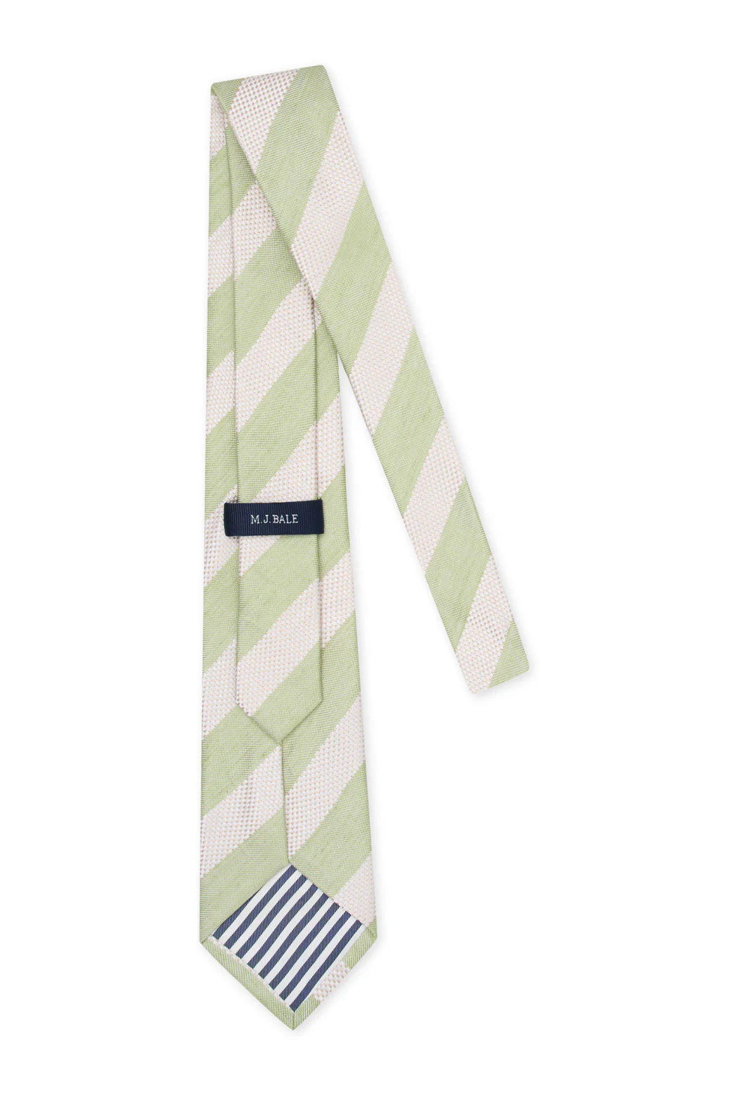 M.J. Bale - Pembroke Tie - Striped - Ivory/Green