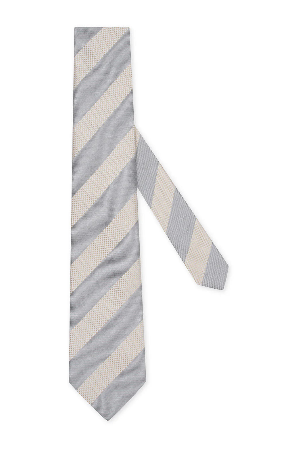M.J. Bale - Pembroke Tie - Striped - Ivory/Grey