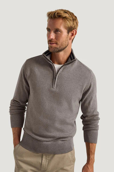 M.J Bale - Perry Half Zip Jumper - Latte Melange 