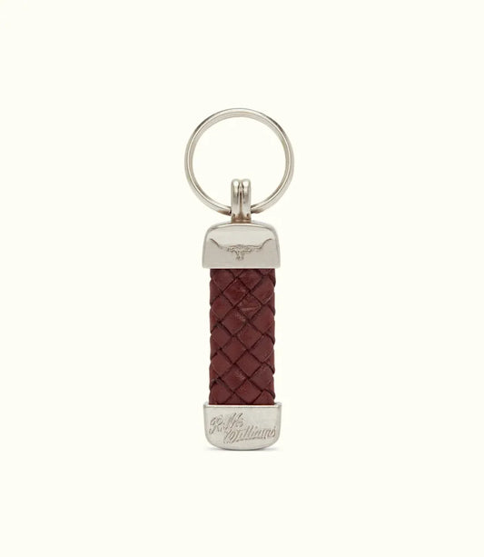 R.M.Williams - Plaited Keyring - Nickel Tone Fittings - Brown