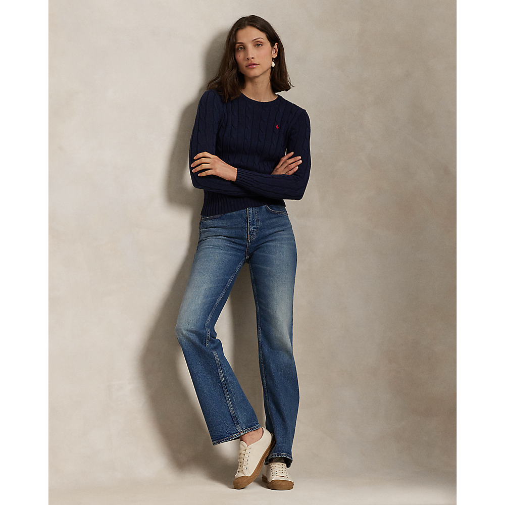 Polo Ralph Lauren -  Cable Knit Cotton Crewneck Sweater - Hunter Navy