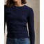 Polo Ralph Lauren -  Cable Knit Cotton Crewneck Sweater - Hunter Navy