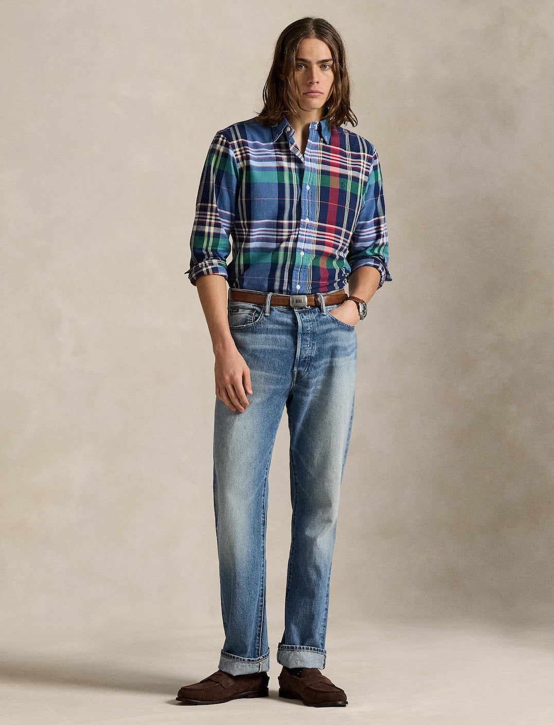 Polo Ralph Lauren - Custom Fit Plaid Oxford Shirt - Check - Blue/Red Multi