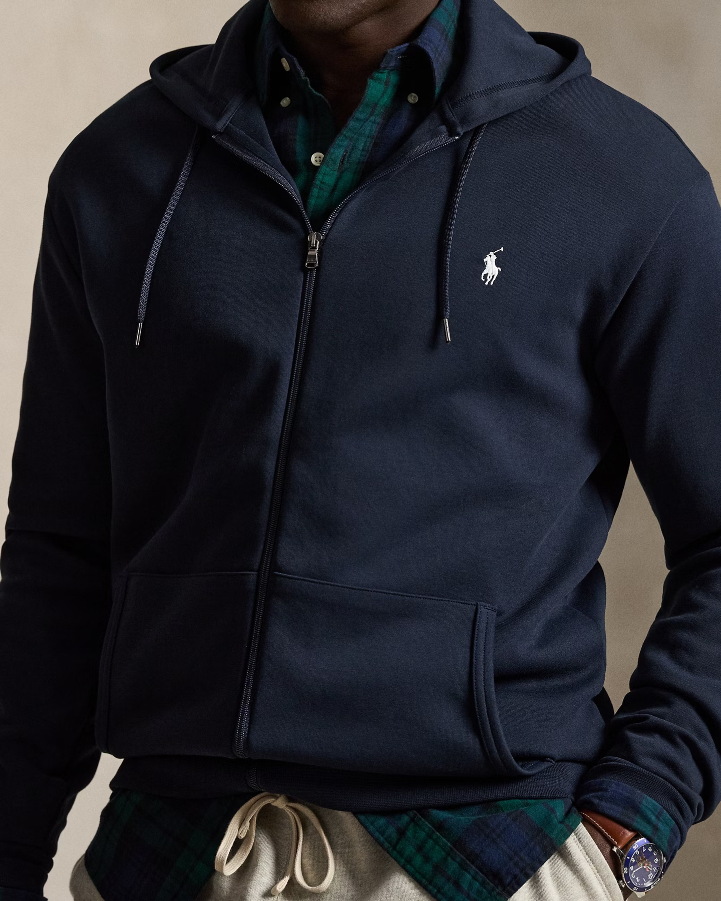Polo Ralph Lauren -  Double Knit Full Zip Hoodie - Navy